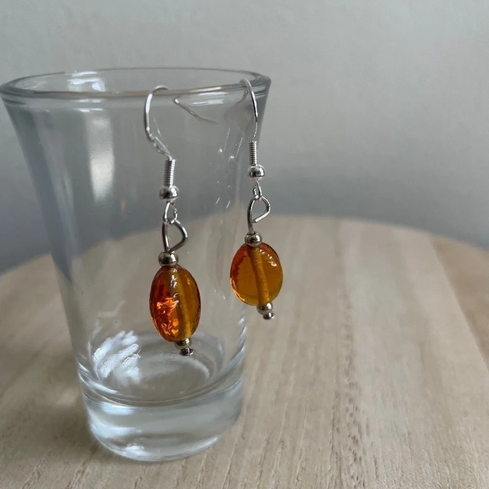 Amber Lights Beaded Earrings